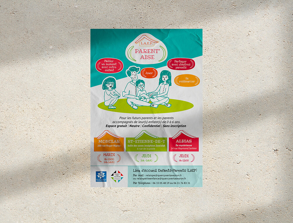 Mise en situation de l’affiche du LAEP Parent'Aise