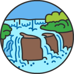 Pictogramme vectoriel des chutes d’Iguazú