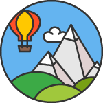 Pictogramme vectoriel représentant des vacances à la montagne