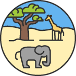 Pictogramme vectoriel représentant la savane