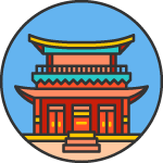 Pictogramme vectoriel d’un temple chinois